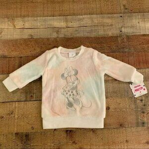 Disney Minnie Mouse baby girl tie dye crew neck sweatshirt - 12M